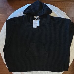 Tommy Bahama Black Hooded Poncho Sweater - Brand New